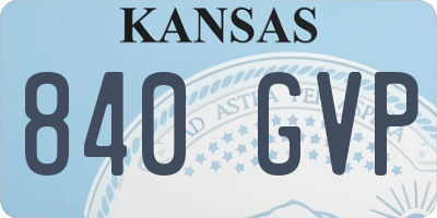 KS license plate 840GVP
