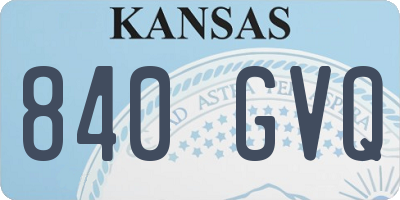 KS license plate 840GVQ
