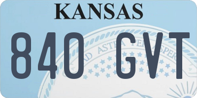 KS license plate 840GVT