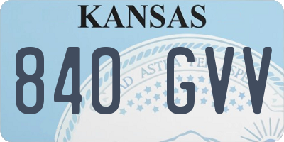 KS license plate 840GVV