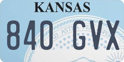 KS license plate 840GVX