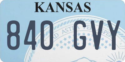 KS license plate 840GVY