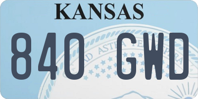 KS license plate 840GWD