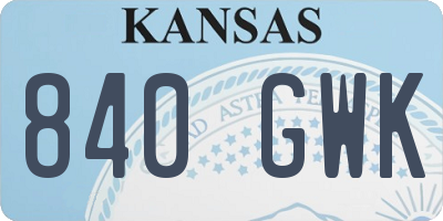 KS license plate 840GWK