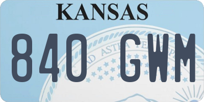 KS license plate 840GWM