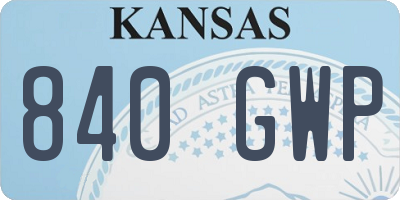 KS license plate 840GWP