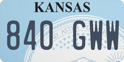 KS license plate 840GWW