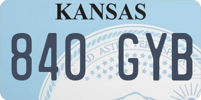 KS license plate 840GYB