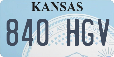 KS license plate 840HGV
