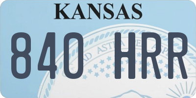 KS license plate 840HRR