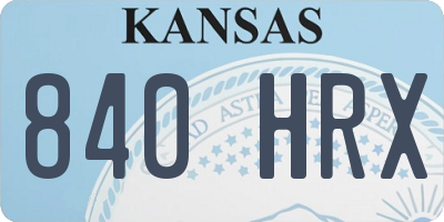 KS license plate 840HRX