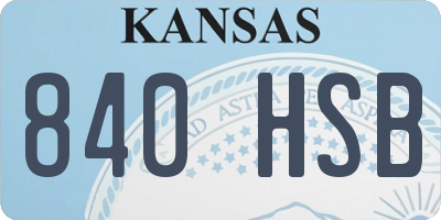 KS license plate 840HSB