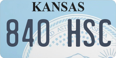 KS license plate 840HSC