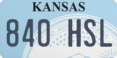 KS license plate 840HSL