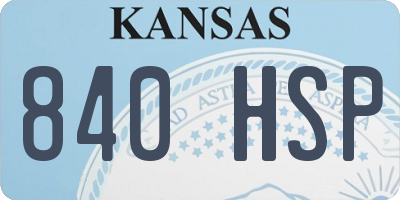 KS license plate 840HSP
