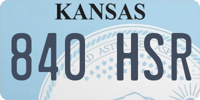 KS license plate 840HSR