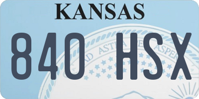 KS license plate 840HSX