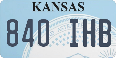 KS license plate 840IHB