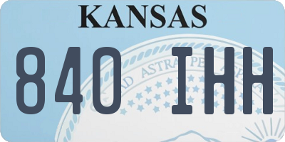 KS license plate 840IHH