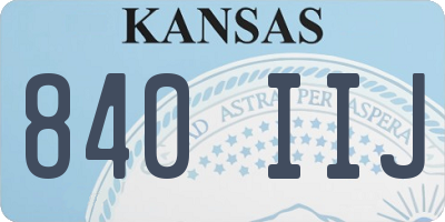 KS license plate 840IIJ