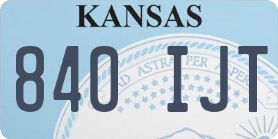 KS license plate 840IJT