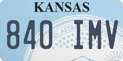 KS license plate 840IMV