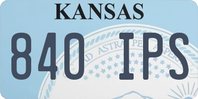 KS license plate 840IPS