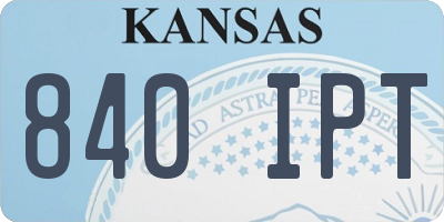 KS license plate 840IPT