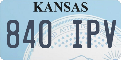 KS license plate 840IPV