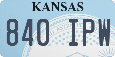KS license plate 840IPW