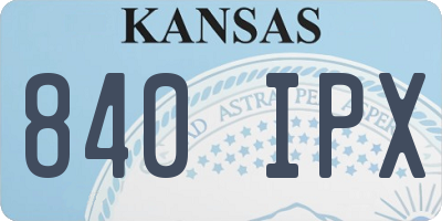 KS license plate 840IPX