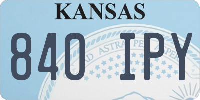 KS license plate 840IPY