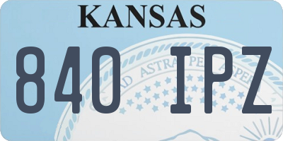 KS license plate 840IPZ