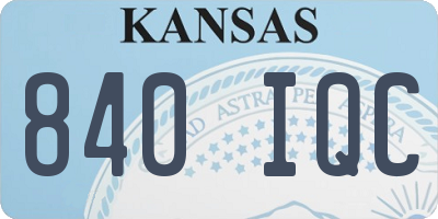 KS license plate 840IQC