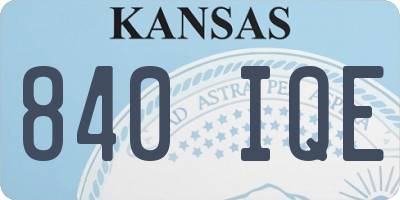 KS license plate 840IQE