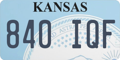 KS license plate 840IQF