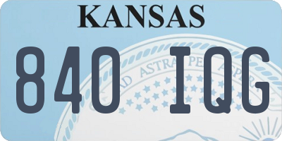 KS license plate 840IQG