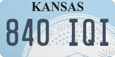 KS license plate 840IQI