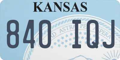 KS license plate 840IQJ