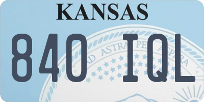 KS license plate 840IQL