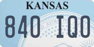 KS license plate 840IQO