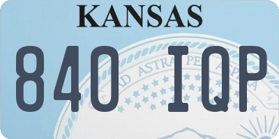 KS license plate 840IQP