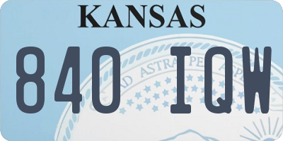 KS license plate 840IQW