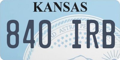 KS license plate 840IRB