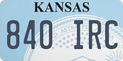 KS license plate 840IRC
