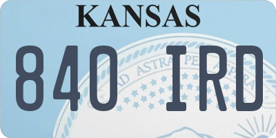 KS license plate 840IRD