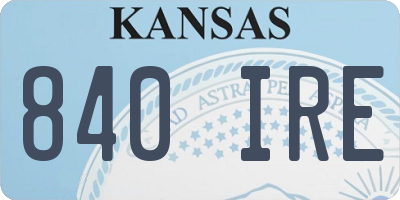KS license plate 840IRE