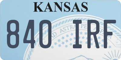 KS license plate 840IRF