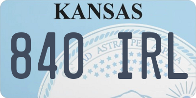 KS license plate 840IRL