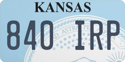 KS license plate 840IRP